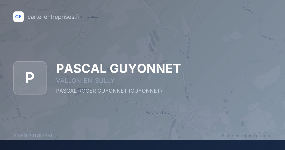 PASCAL GUYONNET — 391767951 — fiche entreprise