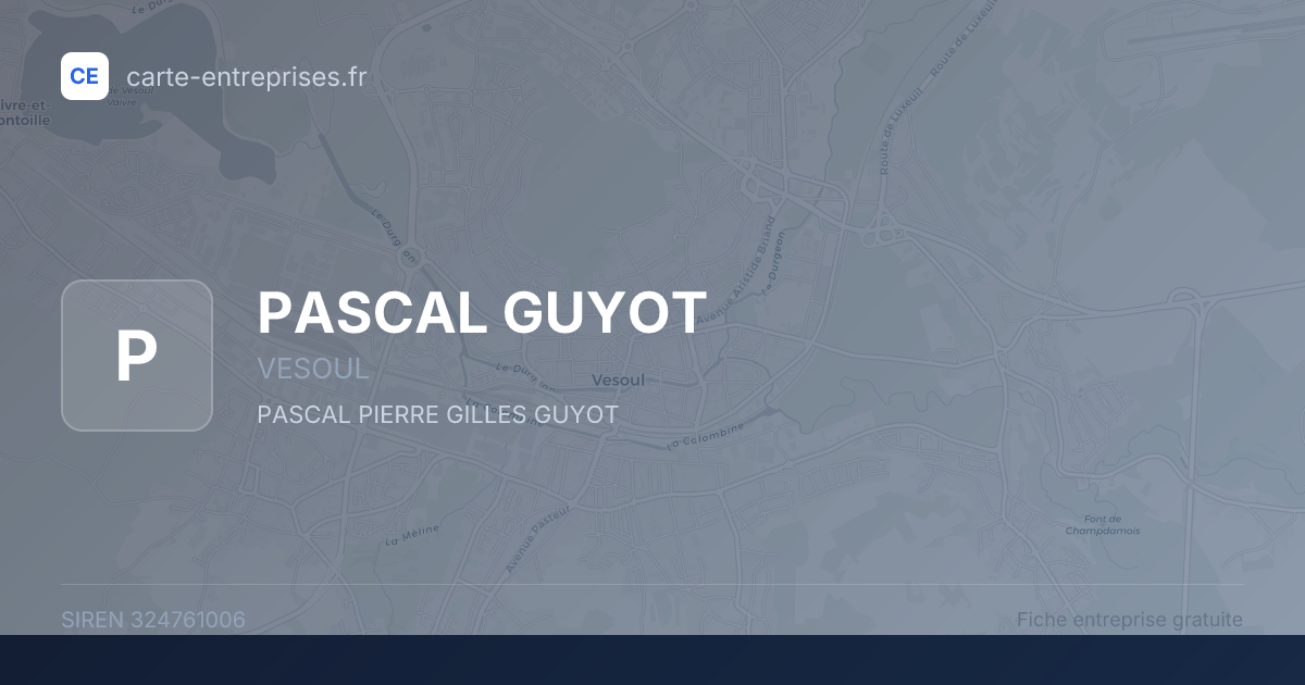 PASCAL GUYOT — 324761006 — fiche entreprise