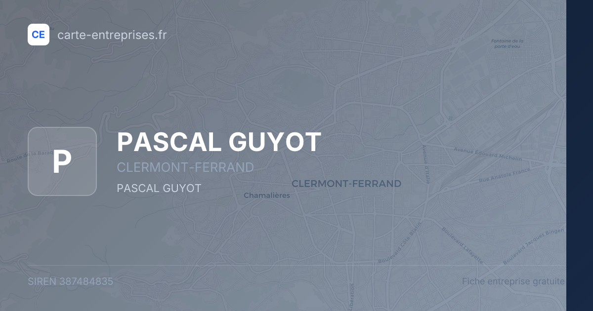 PASCAL GUYOT — 387484835 — fiche entreprise