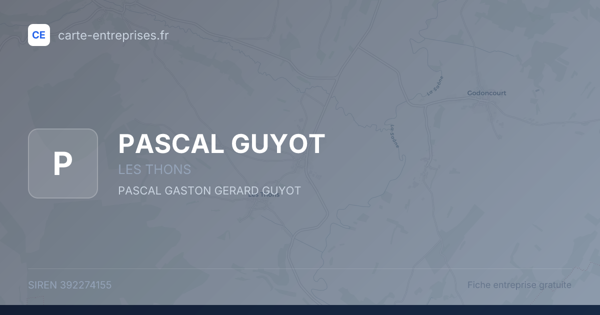 PASCAL GUYOT — 392274155 — fiche entreprise