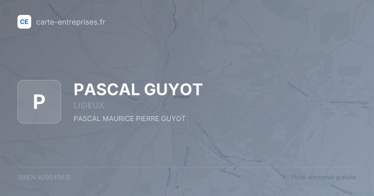PASCAL GUYOT — 409549615 — fiche entreprise