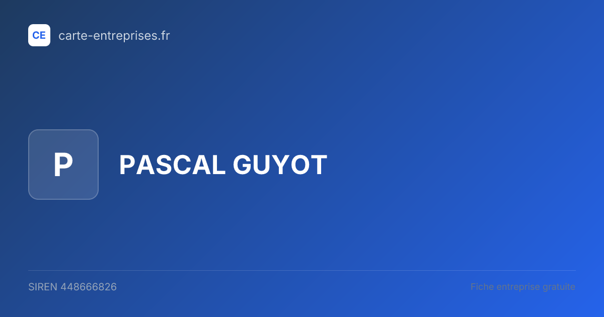 PASCAL GUYOT — 448666826 — fiche entreprise