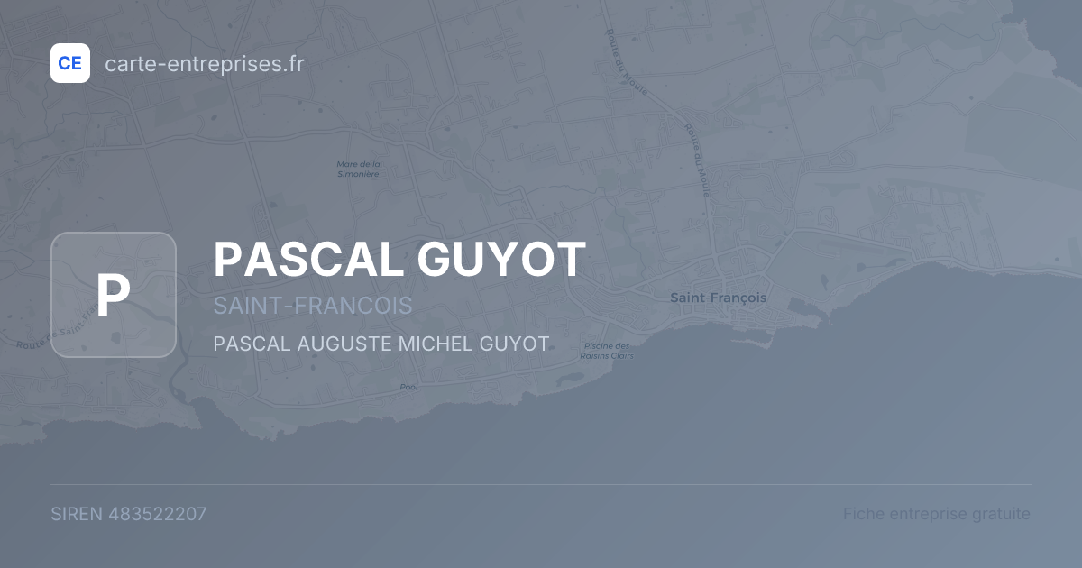 PASCAL GUYOT — 483522207 — fiche entreprise