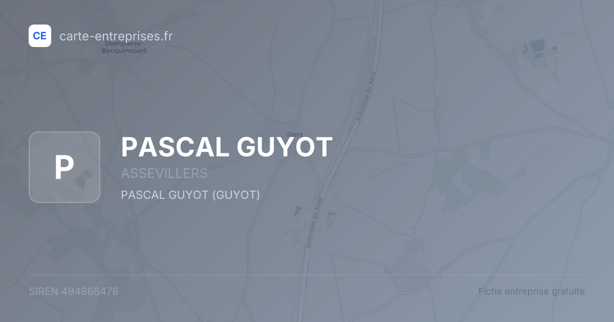 PASCAL GUYOT — 494866478 — fiche entreprise