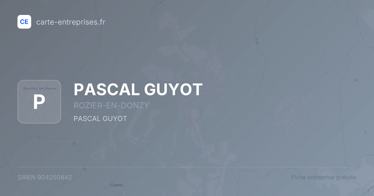 PASCAL GUYOT — 904250842 — fiche entreprise