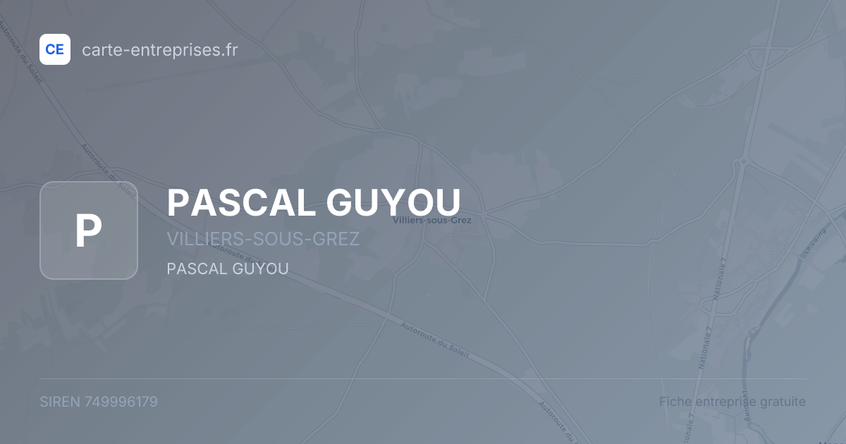 PASCAL GUYOU — 749996179 — fiche entreprise