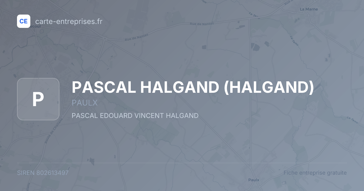 PASCAL HALGAND (HALGAND) — 802613497 — fiche entreprise