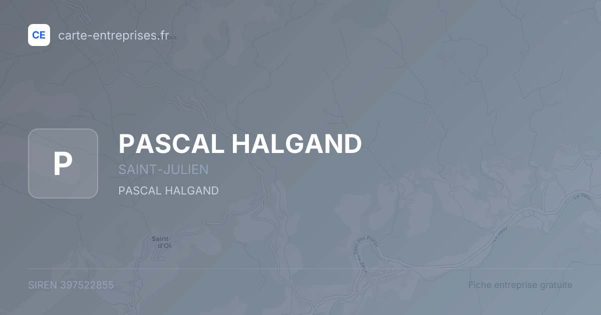 PASCAL HALGAND — 397522855 — fiche entreprise