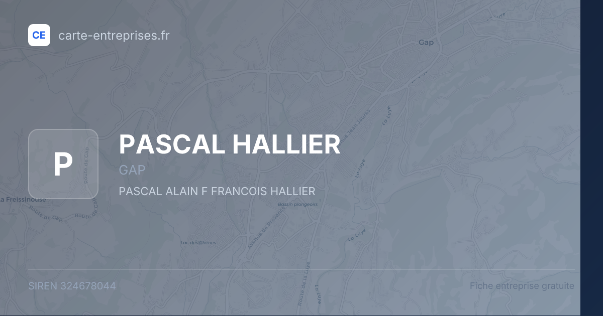 PASCAL HALLIER — 324678044 — fiche entreprise