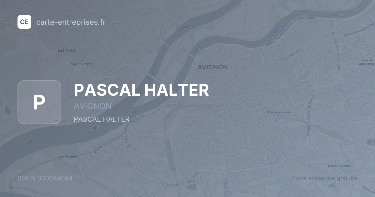 PASCAL HALTER — 330694084 — fiche entreprise