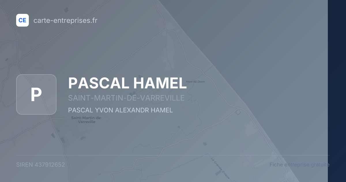 PASCAL HAMEL — 437912652 — fiche entreprise
