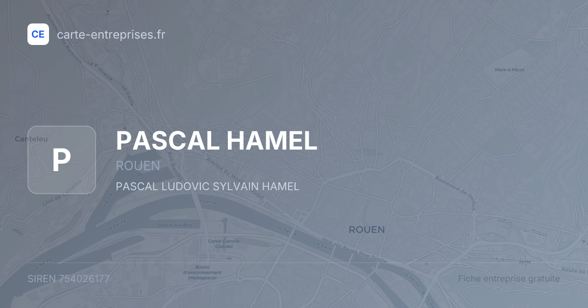 PASCAL HAMEL — 754026177 — fiche entreprise