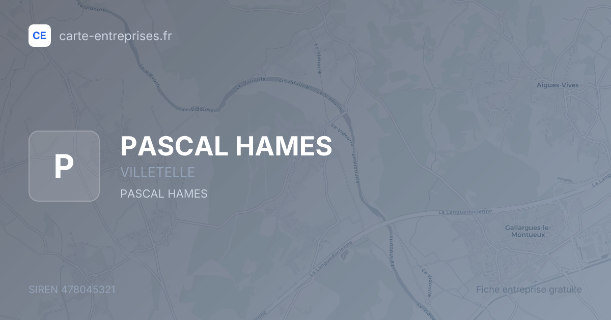 PASCAL HAMES — 478045321 — fiche entreprise