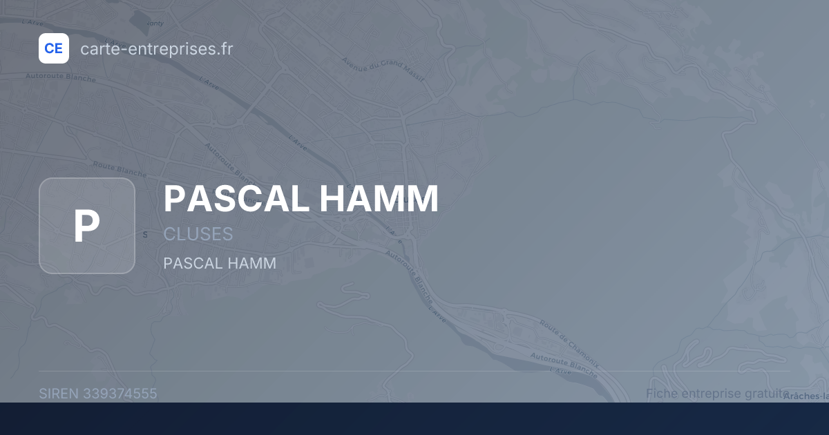 PASCAL HAMM — 339374555 — fiche entreprise