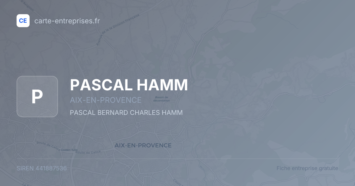 PASCAL HAMM — 441887536 — fiche entreprise