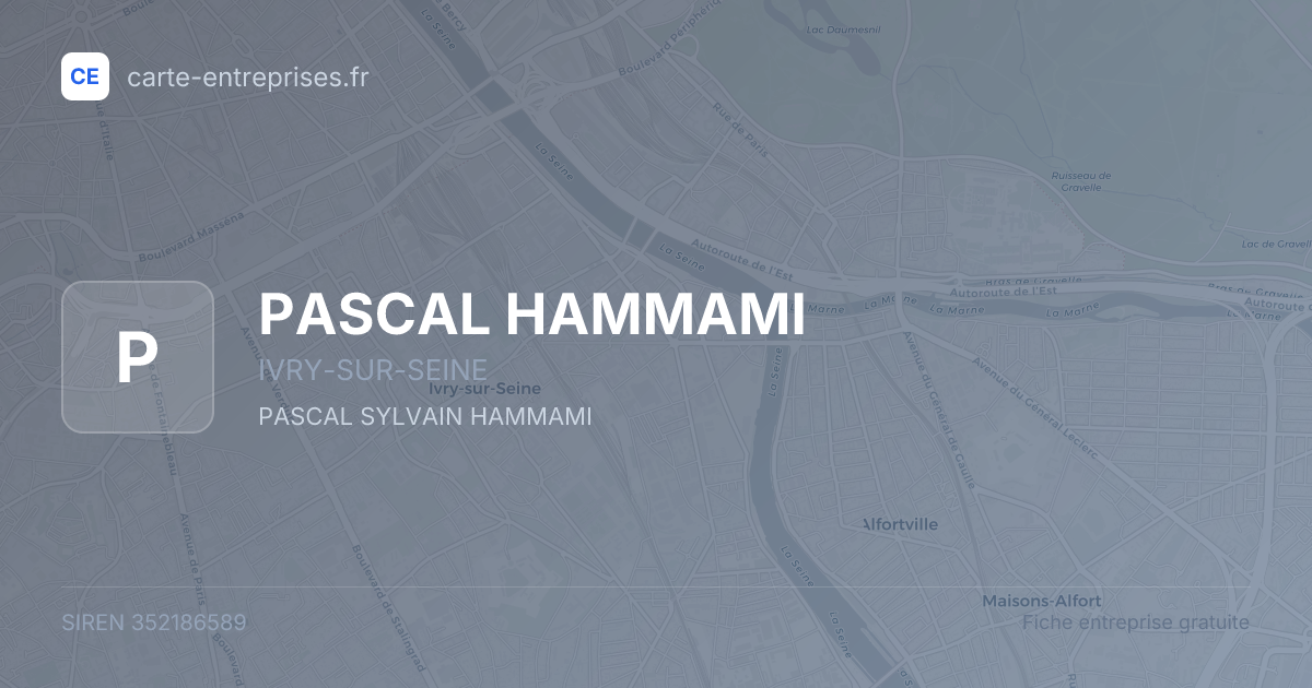 PASCAL HAMMAMI — 352186589 — fiche entreprise