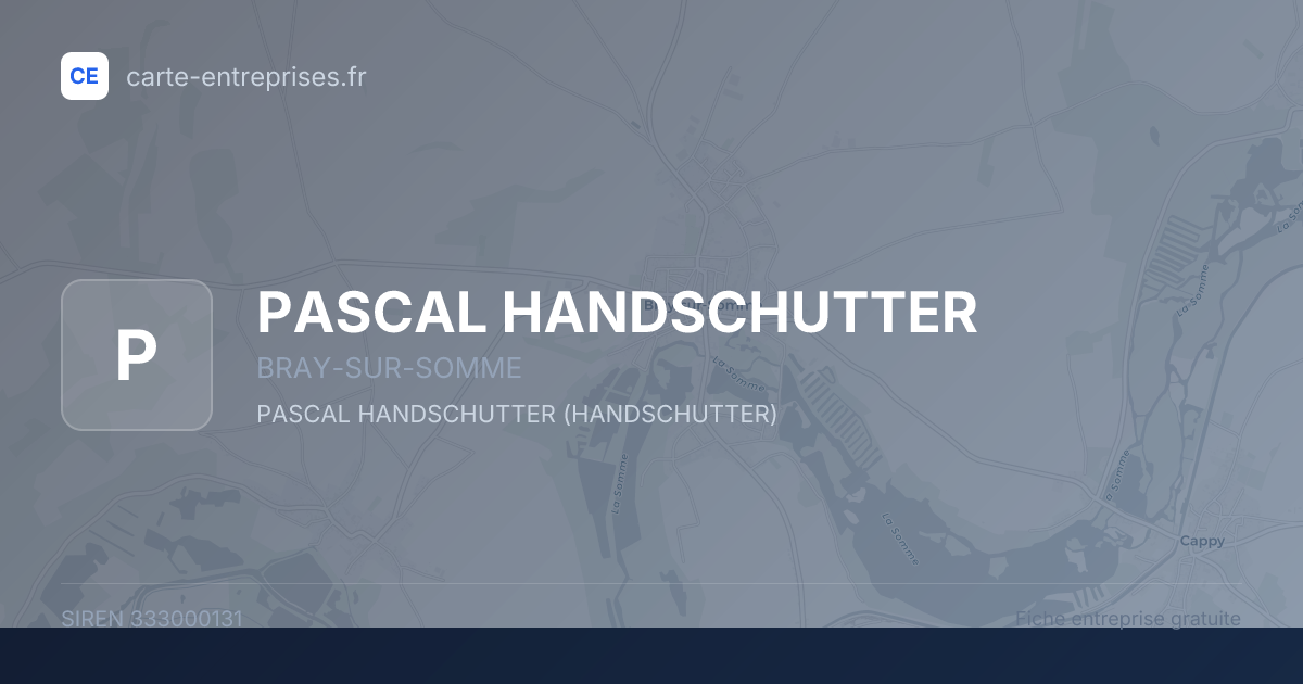 PASCAL HANDSCHUTTER — 333000131 — fiche entreprise