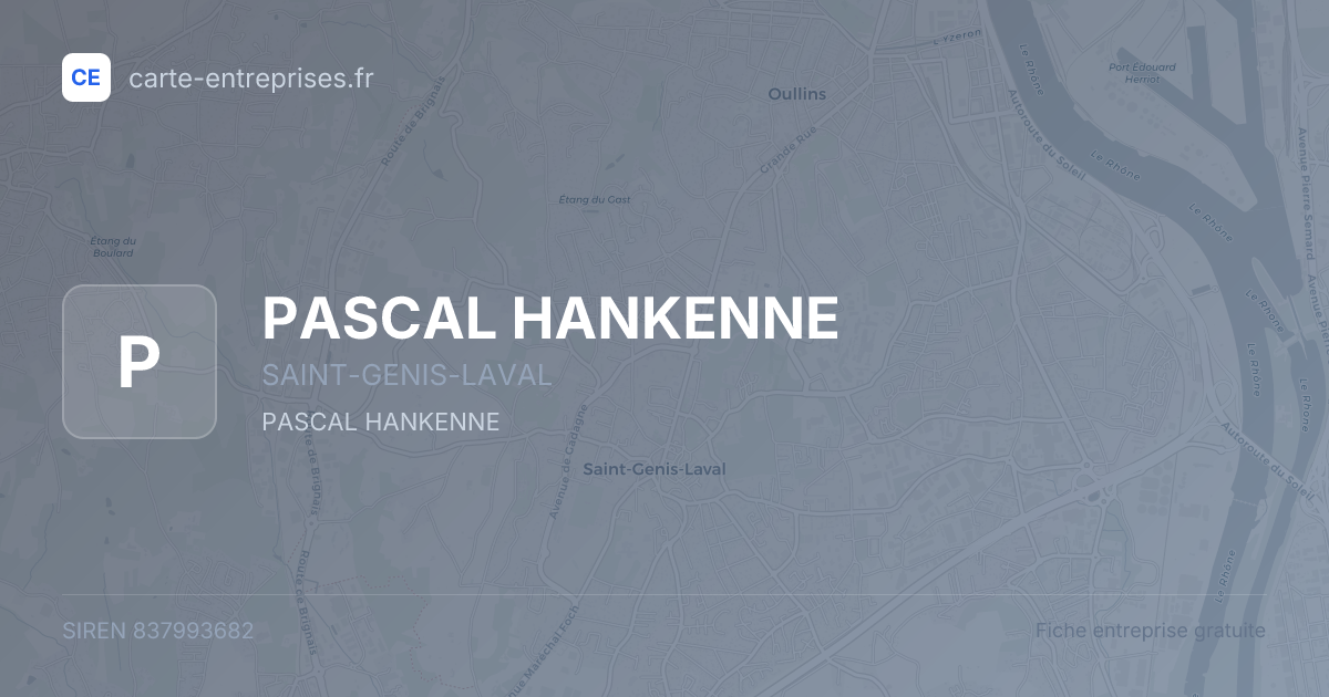PASCAL HANKENNE — 837993682 — fiche entreprise