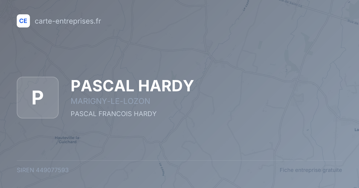 PASCAL HARDY — 449077593 — fiche entreprise