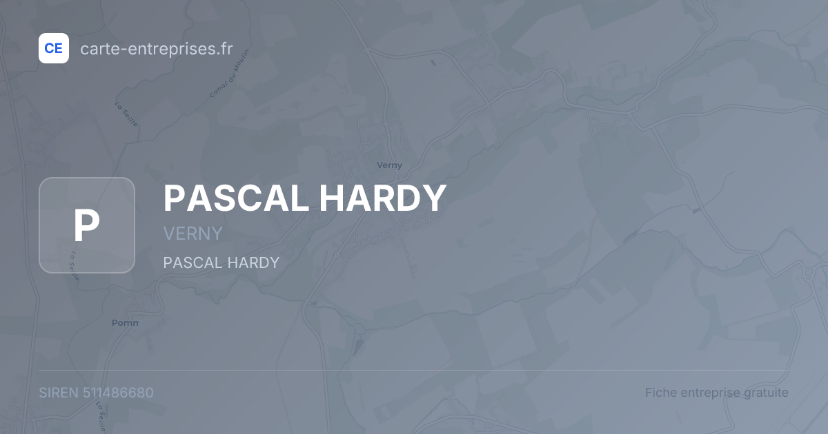 PASCAL HARDY — 511486680 — fiche entreprise