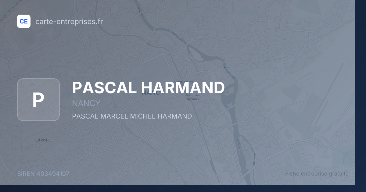 PASCAL HARMAND — 403494107 — fiche entreprise