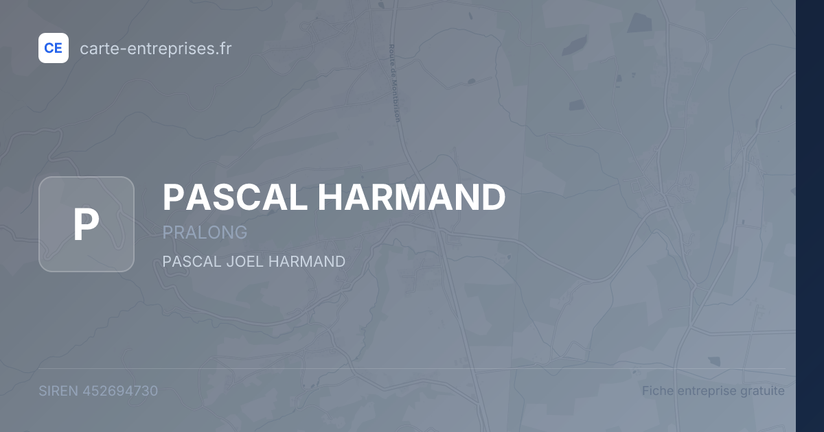 PASCAL HARMAND — 452694730 — fiche entreprise