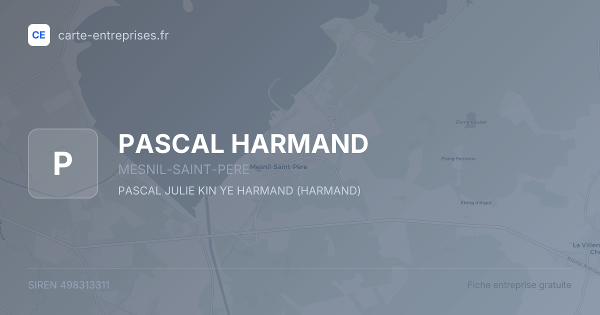 PASCAL HARMAND — 498313311 — fiche entreprise