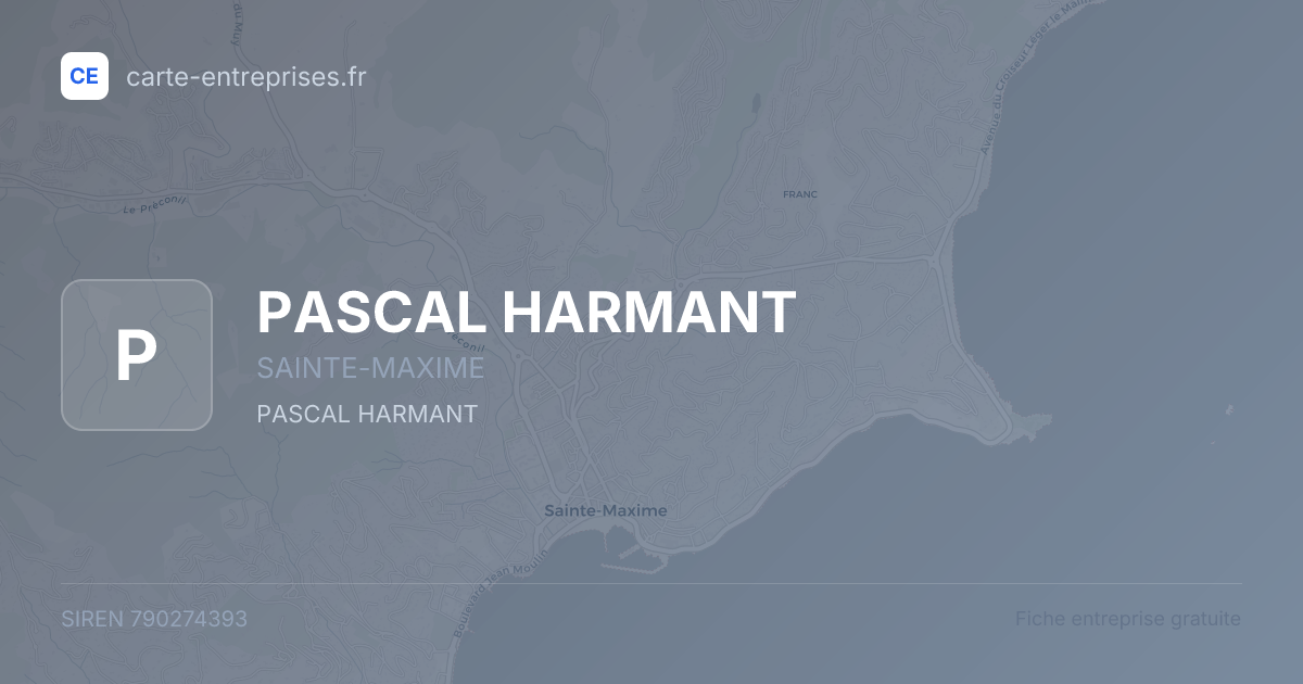 PASCAL HARMANT — 790274393 — fiche entreprise