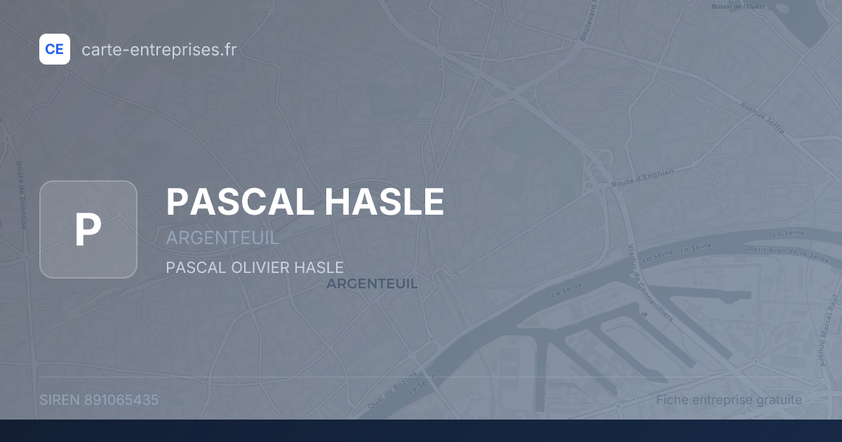 PASCAL HASLE — 891065435 — fiche entreprise
