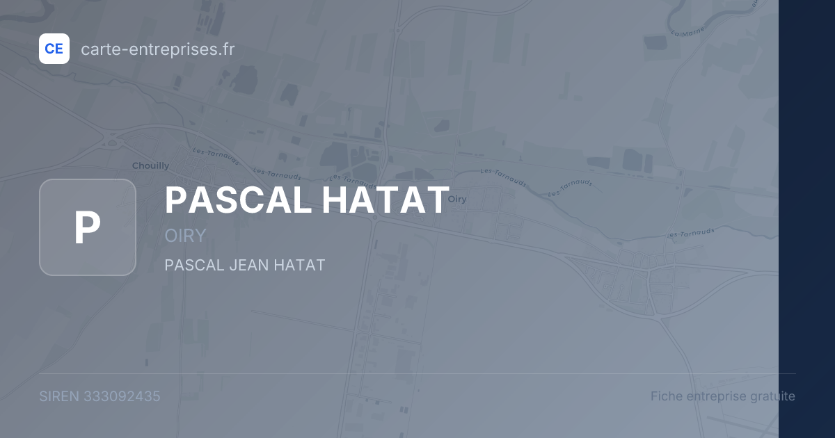 PASCAL HATAT — 333092435 — fiche entreprise