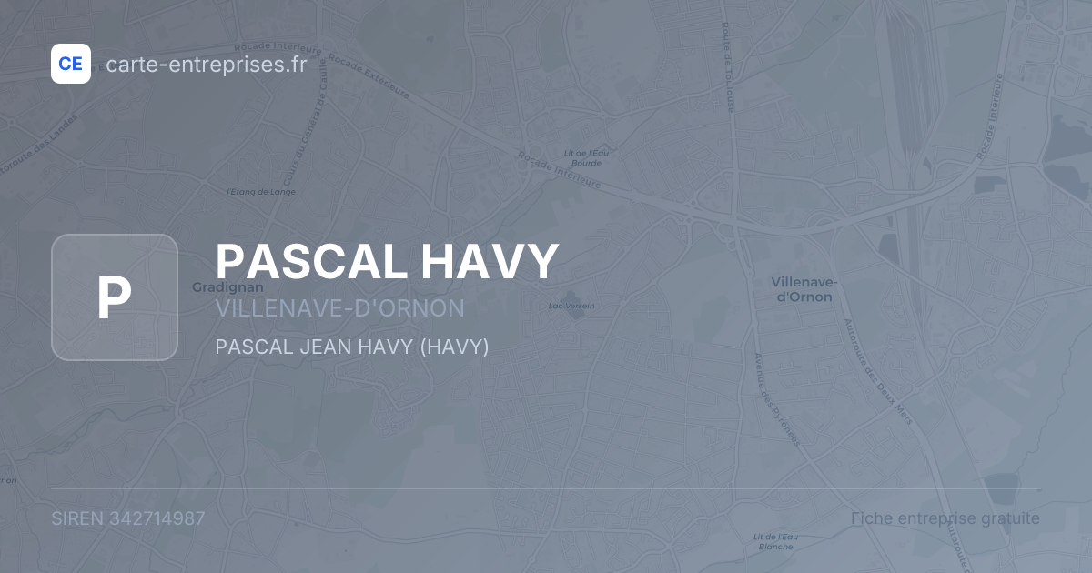 PASCAL HAVY — 342714987 — fiche entreprise