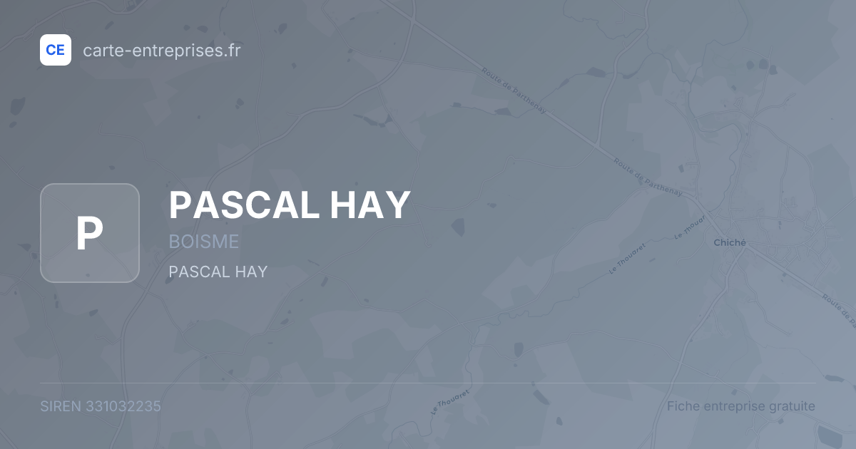 PASCAL HAY — 331032235 — fiche entreprise