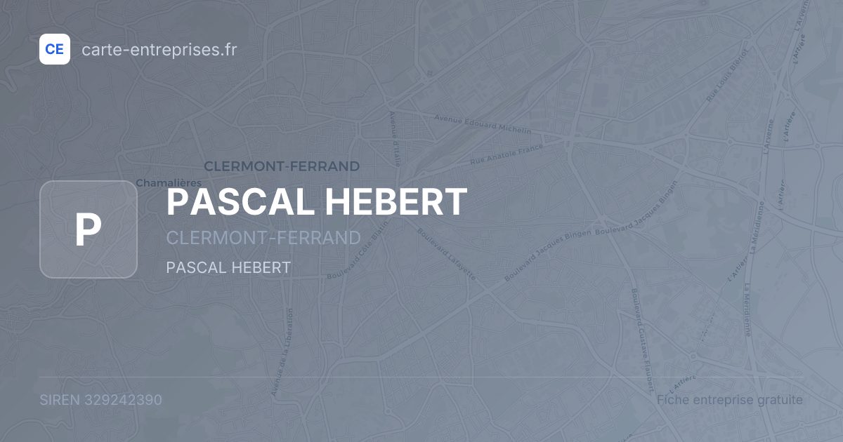 PASCAL HEBERT — 329242390 — fiche entreprise