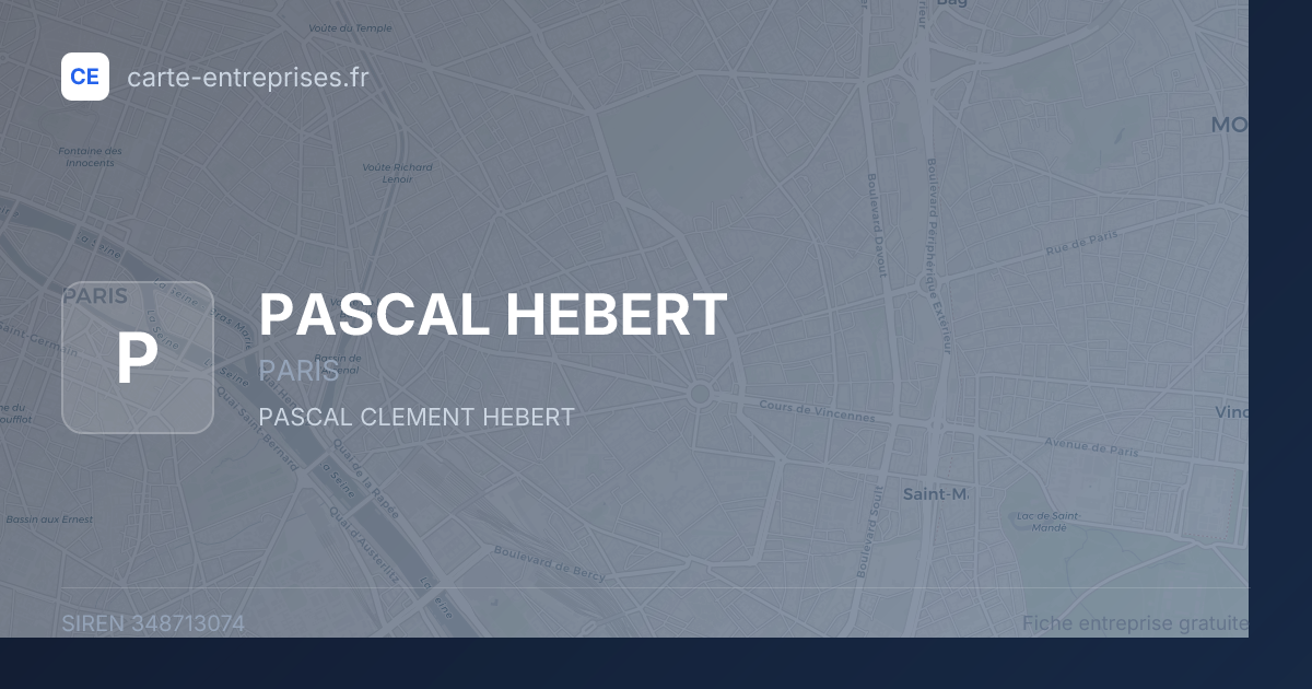 PASCAL HEBERT — 348713074 — fiche entreprise