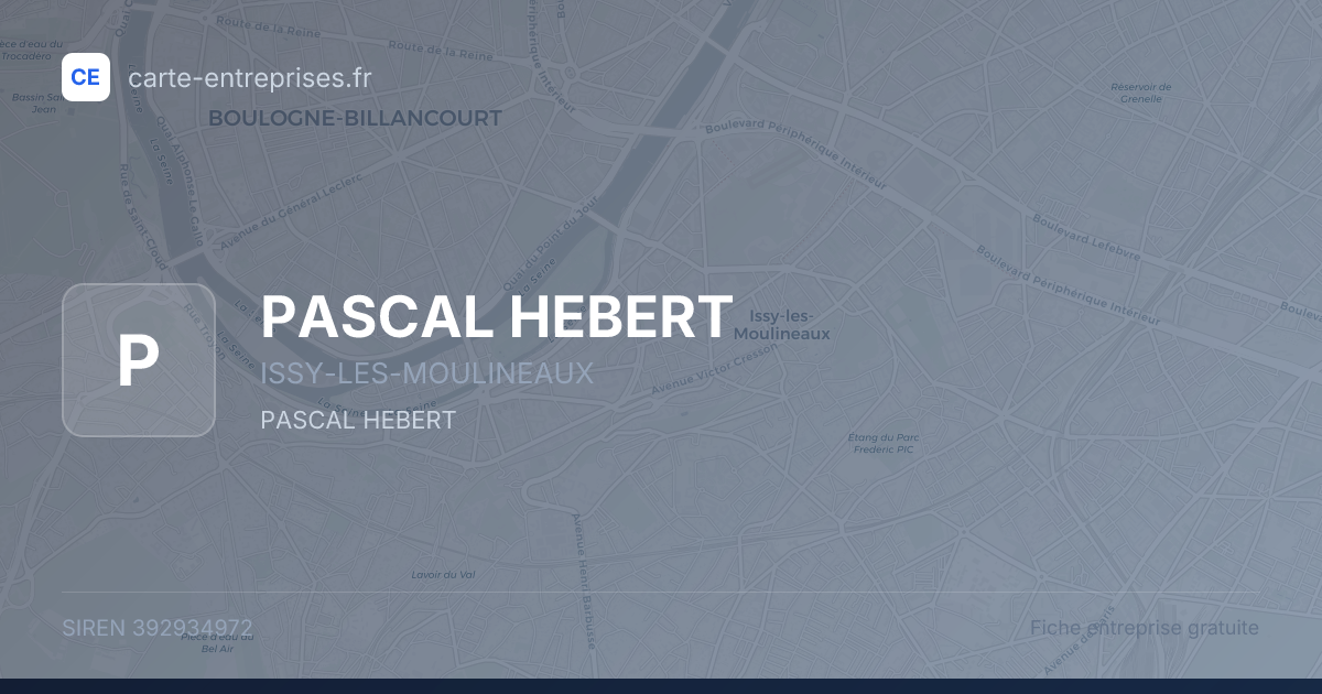 PASCAL HEBERT — 392934972 — fiche entreprise