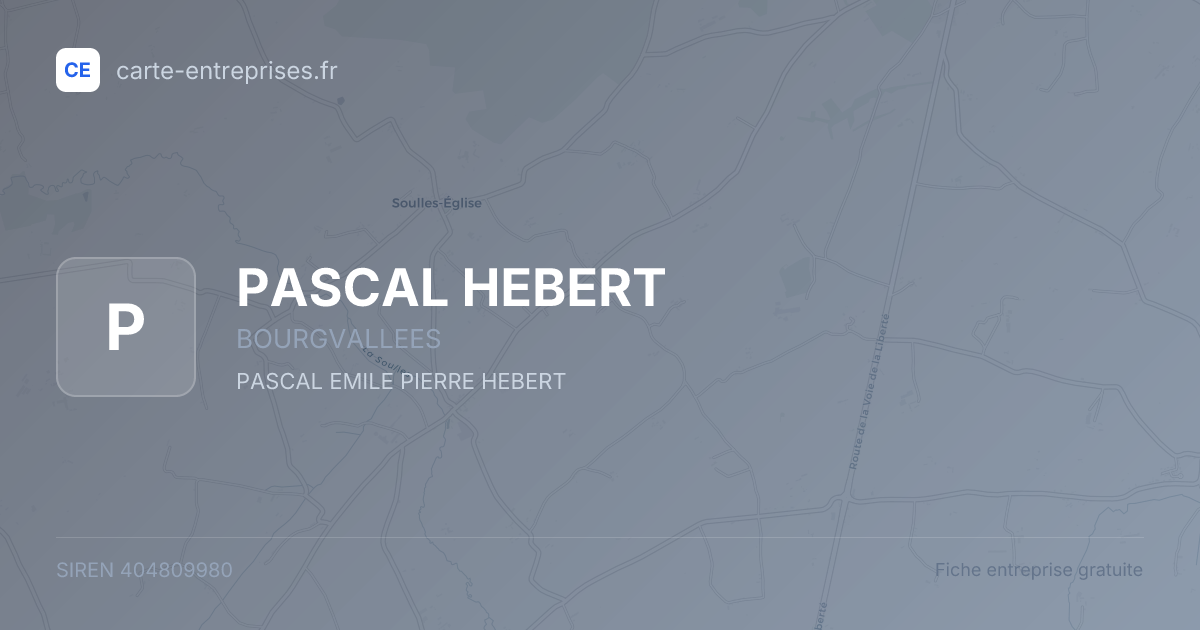 PASCAL HEBERT — 404809980 — fiche entreprise