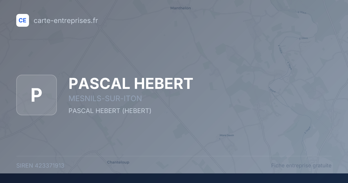 PASCAL HEBERT — 423371913 — fiche entreprise