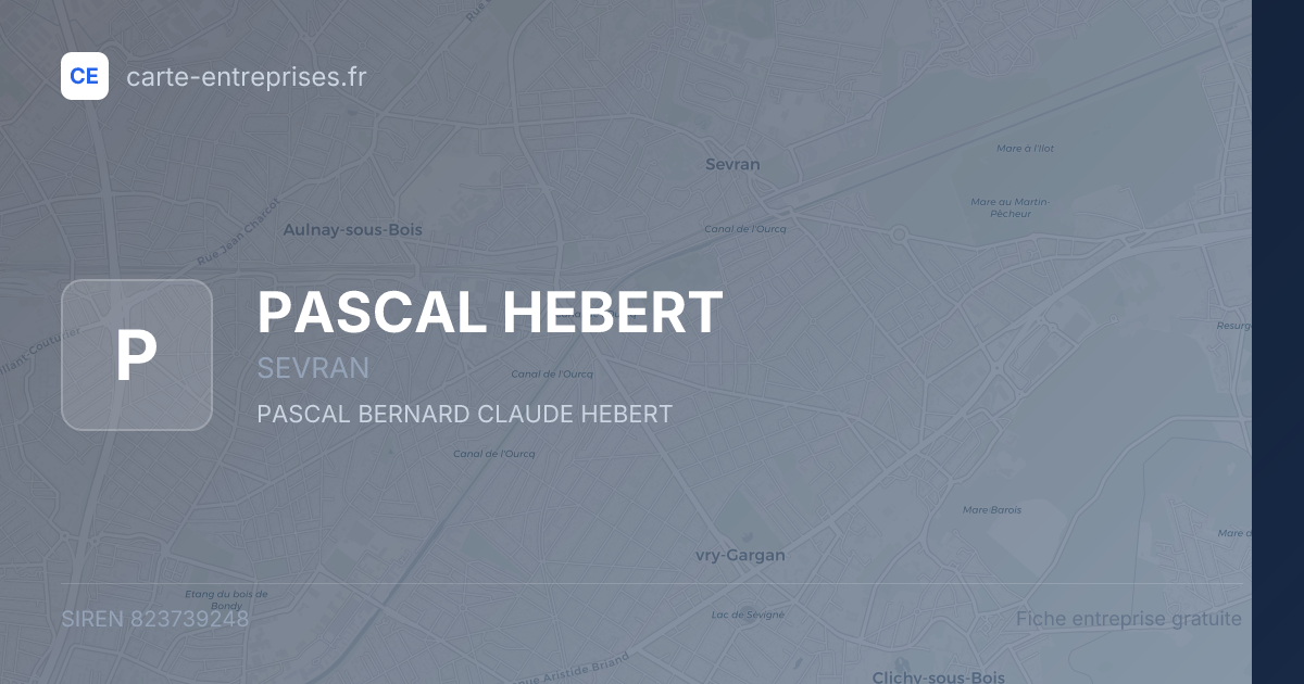 PASCAL HEBERT — 823739248 — fiche entreprise