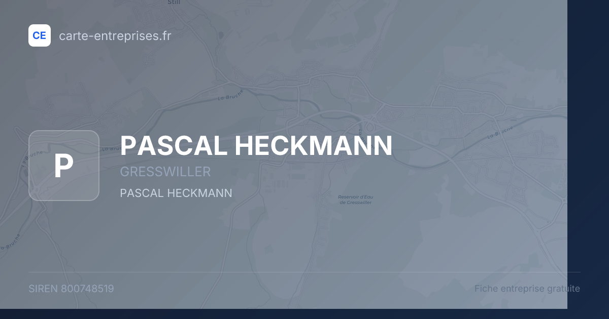 PASCAL HECKMANN — 800748519 — fiche entreprise