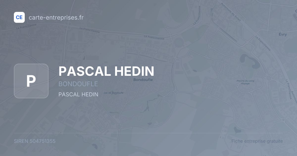 PASCAL HEDIN — 504751355 — fiche entreprise