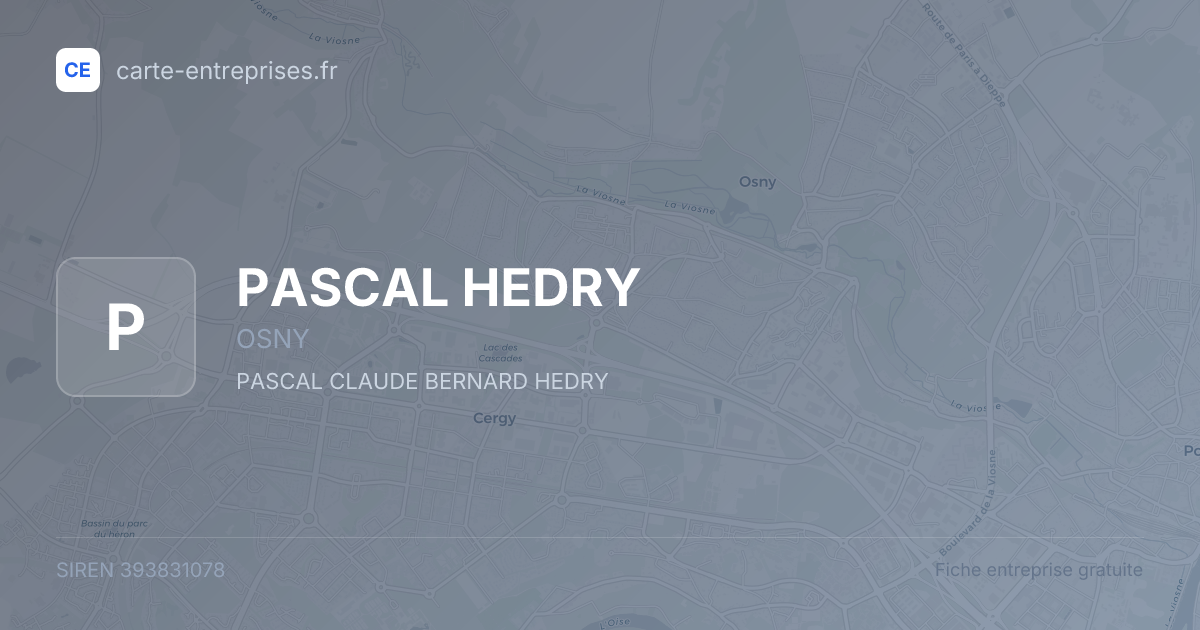 PASCAL HEDRY — 393831078 — fiche entreprise