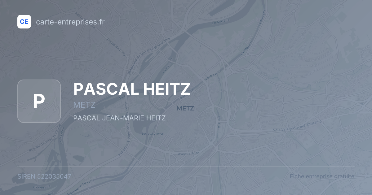 PASCAL HEITZ — 522035047 — fiche entreprise