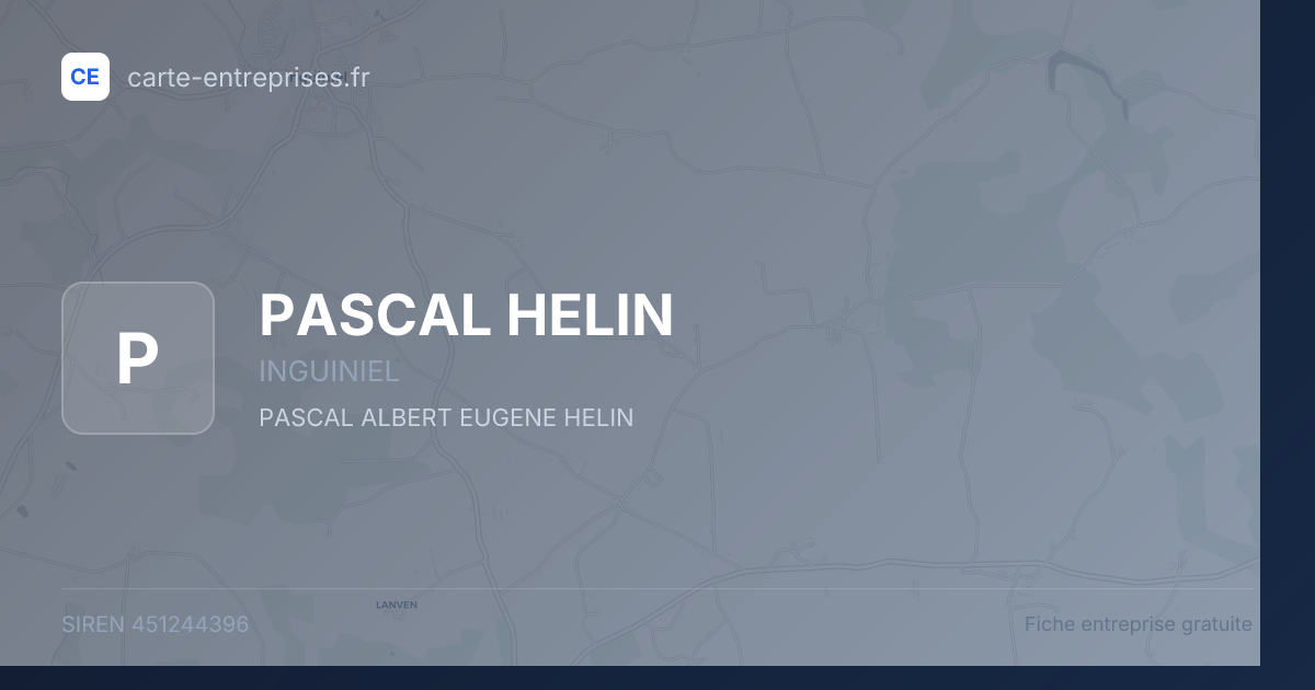 PASCAL HELIN — 451244396 — fiche entreprise