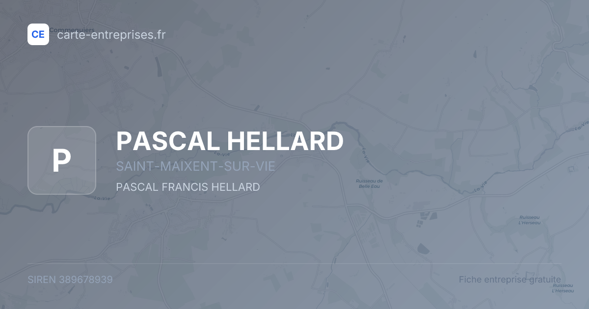 PASCAL HELLARD — 389678939 — fiche entreprise