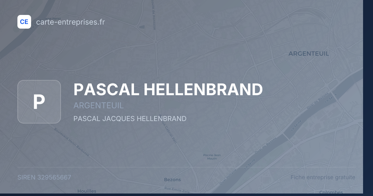 PASCAL HELLENBRAND — 329565667 — fiche entreprise