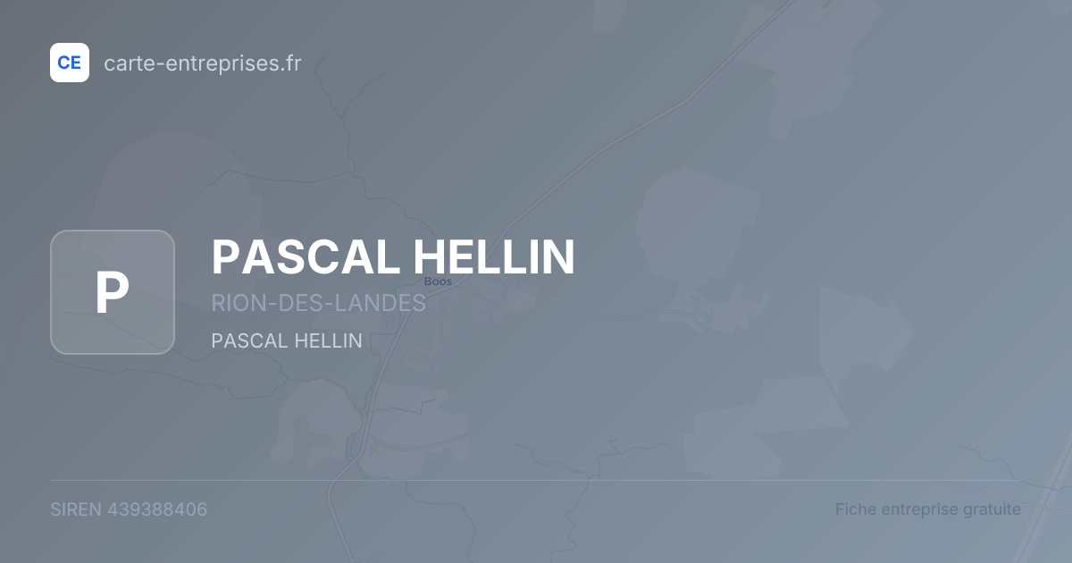 PASCAL HELLIN — 439388406 — fiche entreprise