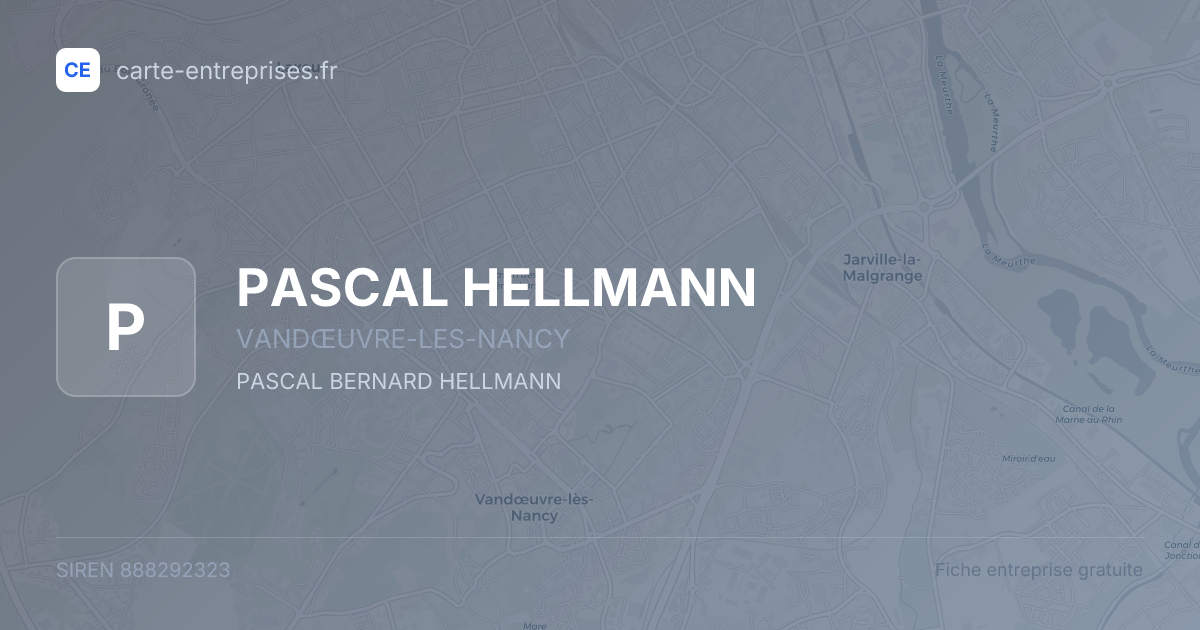 PASCAL HELLMANN — 888292323 — fiche entreprise