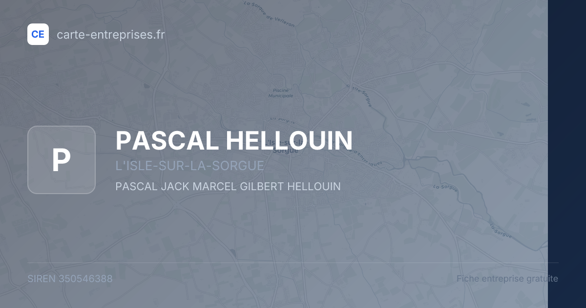 PASCAL HELLOUIN — 350546388 — fiche entreprise