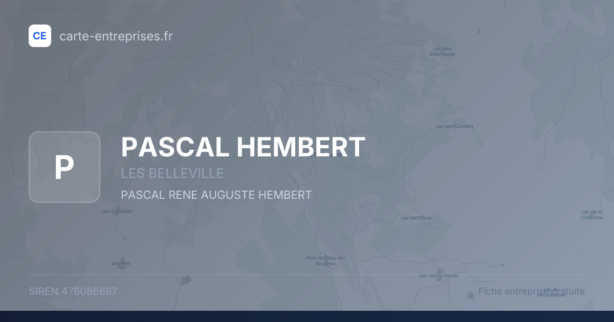 PASCAL HEMBERT — 478086697 — fiche entreprise