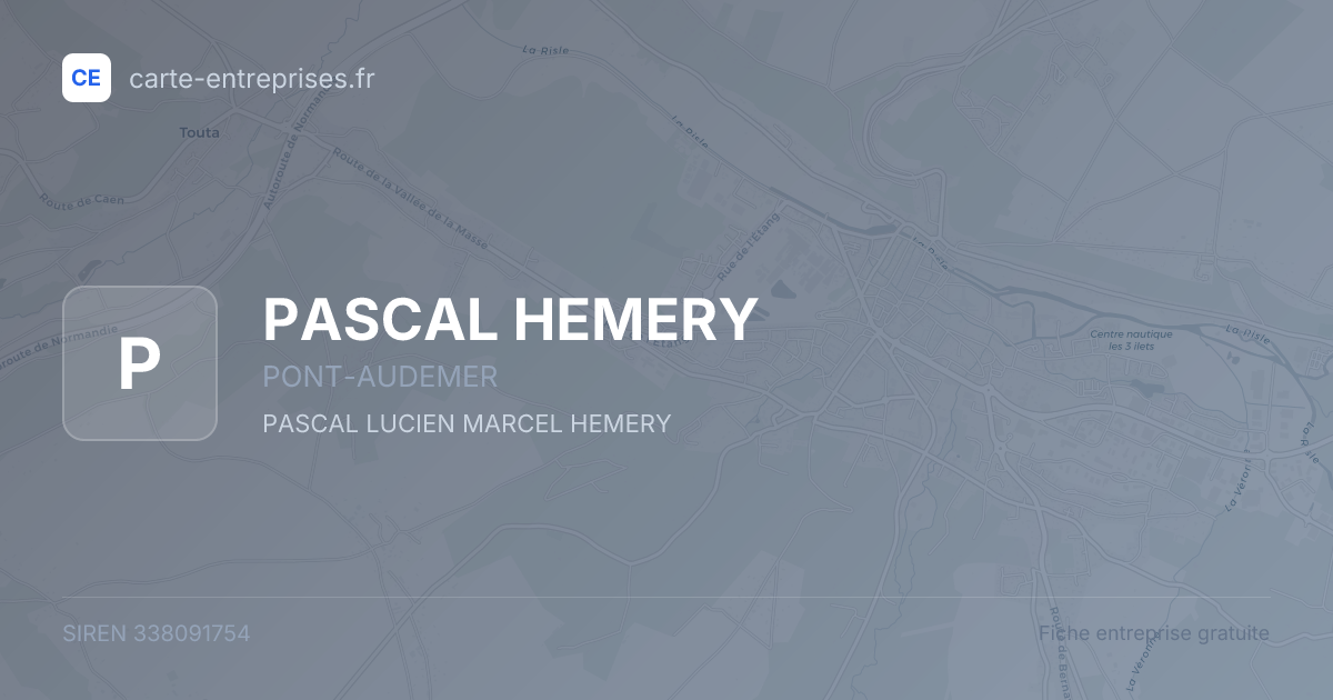PASCAL HEMERY — 338091754 — fiche entreprise